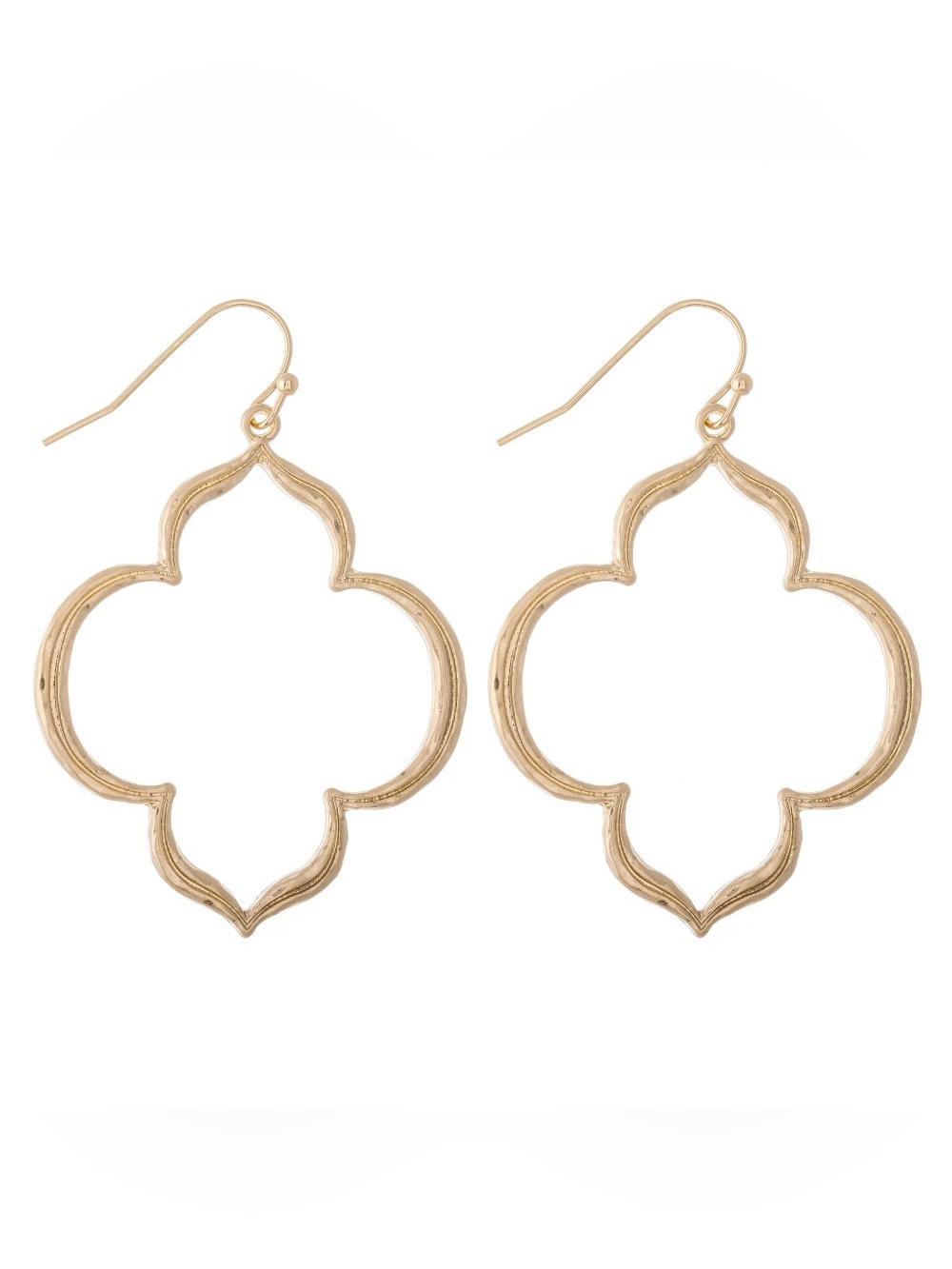 Gold Quatrefoil Drop Earrings